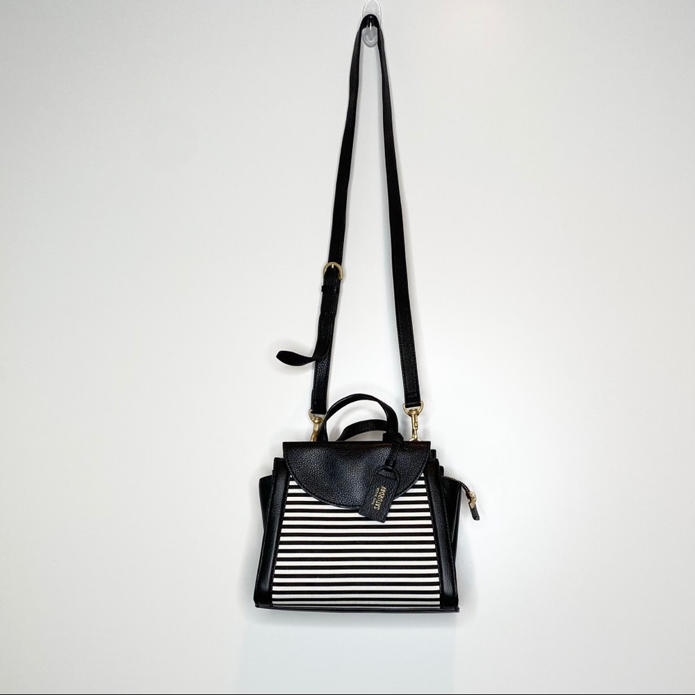 Kate Spade Black and White Striped Crossbody Bag